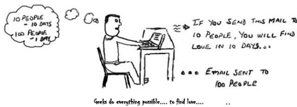 Chainmail and Geeks, Geeks, Love, spam, chain email