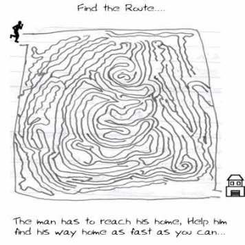 Find the route, Puzzle, Riddle, daily Cartoon