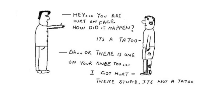 Tattoo Art, Body Art, funny, Humor, cartoons