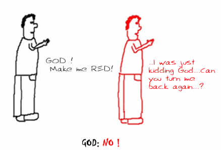 No Kidding with God,insane stupid cartoons,black and red