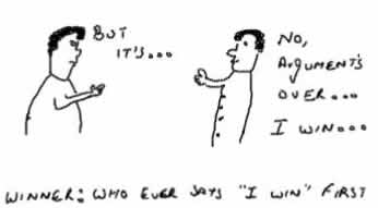I win, Argument's over,winning an argument discussion or fight,insane stupid cartoons