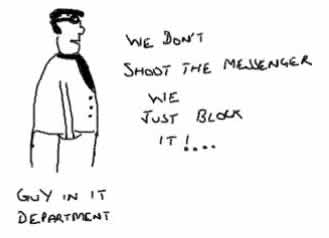 Messenger’s Blocked,guy it IT department,Company Firewall restrictions policy,insane,humor,