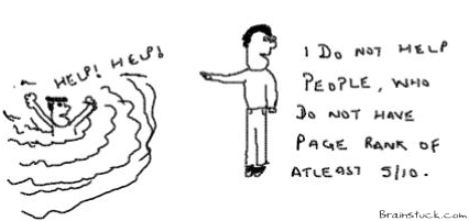 I don’t help people unless they have good page rank,Blogger blogs ranking, rating,internet,search indexing cartoon