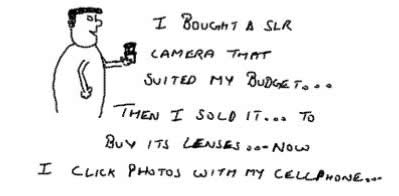 SLR Camera and Lenses,Expensive,Budget,Photography Cartoon