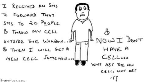 Where is my new cell?,Technology, Cartoons,Insane,Chain SMS,smses, Text Message,Cell phone,spamming,Mobiles