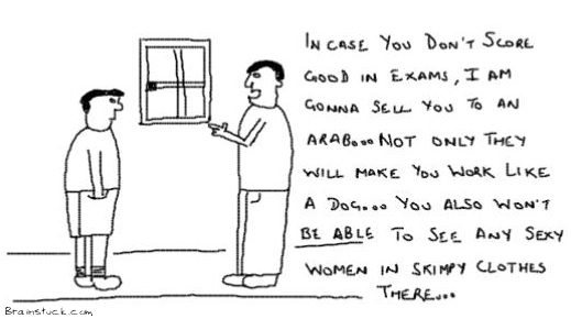 Score Good or Die,Examination Pressure from Parents,Do good or get sold to an Arab,Education toons