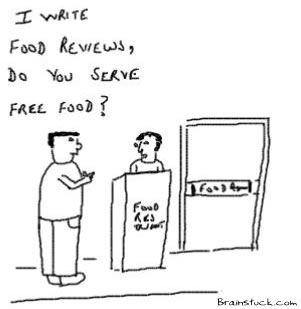 I write Food reviews,so I want free food