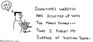 Stuffed up websites, Forgetting purpose of visiting a site