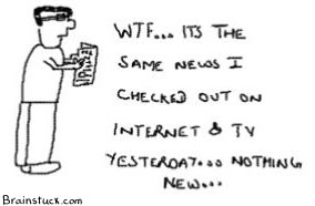 NewsPrint, Print Media, delayed news, Death of paper,News paper, webcomic