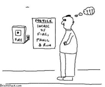 In case of Fire Panic and run,insane cartoon,cartoons