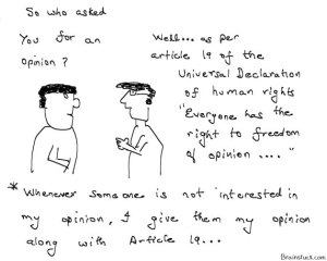 Article 19 of the Universal Declaration of Human Rights for people who are not interested in your opinion
