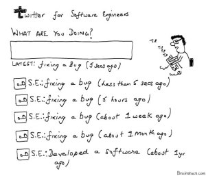 Twitter for Software Engineers, Cartoons, Fixing a bug,