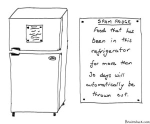spam-fridge Spam Refrigerator - The food will automatically be thrown out in 30 days