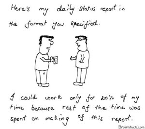 Daily Status report - What work do you do in how much time 