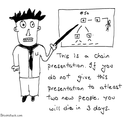 Chain Presentation - Die in 3 days if you don't present the cartoon to 2 new people,Insane cartoon