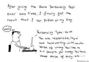 How come all bloggers have such a good personality I sometimes wonder, My first result was 1-2: Asshole. 