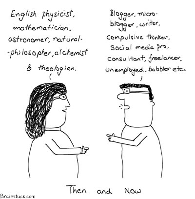 Isaac Newton, Bloggers, Blogs, Social Media, Twitter, Insane Cartoons