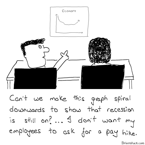 Graphs, Global Economy, Salary Pay Hike, Management Cartoons, Office, Work, Employer, Employees