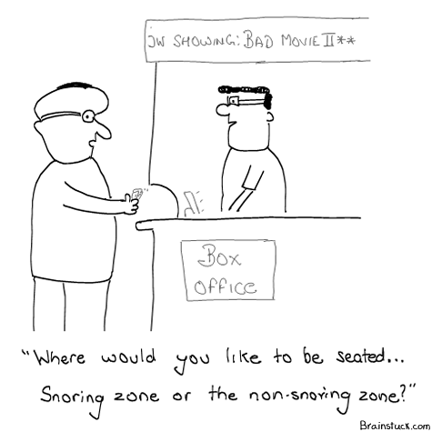 Snoring Zone or the non-snoring zone, Smoking Zones, Comics, Movies, Box Office Cartoons, Humor