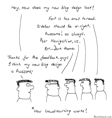 Crowdsourcing, Twitter, Microblogging, Crowd sourcing comic, cartoons, Awesome, feedback
