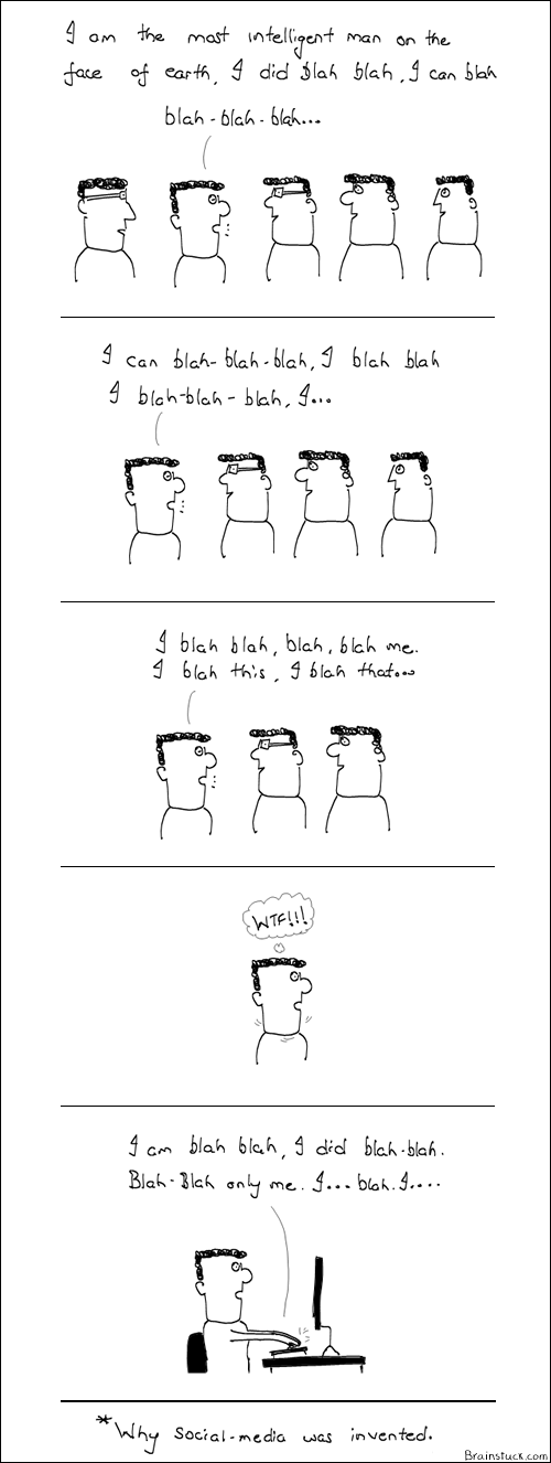 Social Media, Narcists, Narcissists, Self-Obsessed, I me and myself, Twitter, Facebook, Orkut, Comics, Geek, 