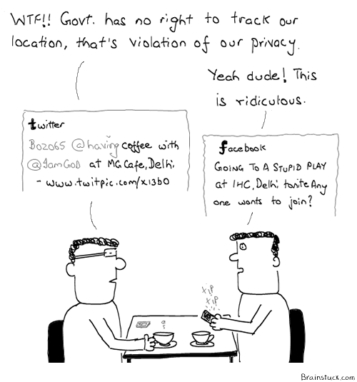4th amendment, Privacy, My location, Geotagging, Twitpic, @having, eating, drinking, tracking, Fuck Privacy, Social Media Comics, Twitter, Facebook, Orkut, Internet, Web 2.0, Government, myloc, four square, 4sq, 