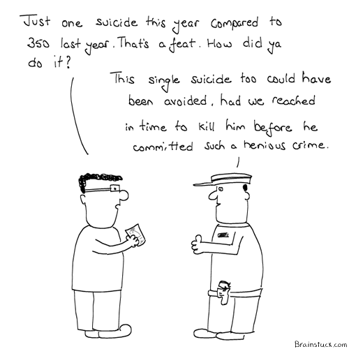 The Quick and the dead, Suicides, Victimless crime, Comics, Cartoons, Pressure, Life, Death, Examinations, Results, Funny, Humor